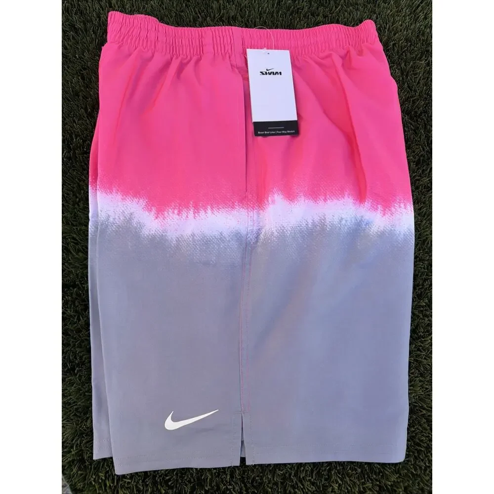 Nike Ocean Merge Swim Shorts Trunks 9” Large New‎ Pinksicle Grey White NEW!